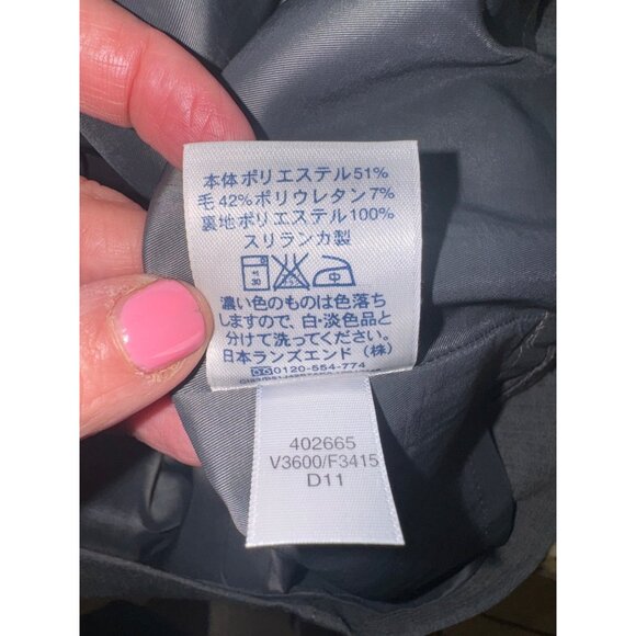 Lands End Gray Short Sleeve Sheath Modest Dress 12 Wool Blend Lined Minimalist - Picture 10 of 11